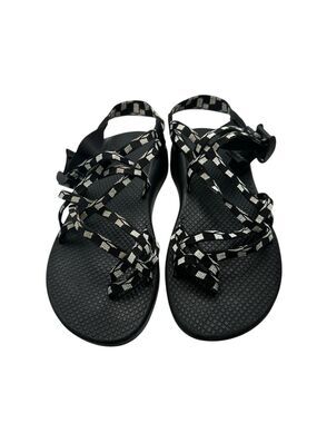 Chaco Z/Cloud Women’s Size 9 Black White Strappy Hiking Sport Sandals Trail